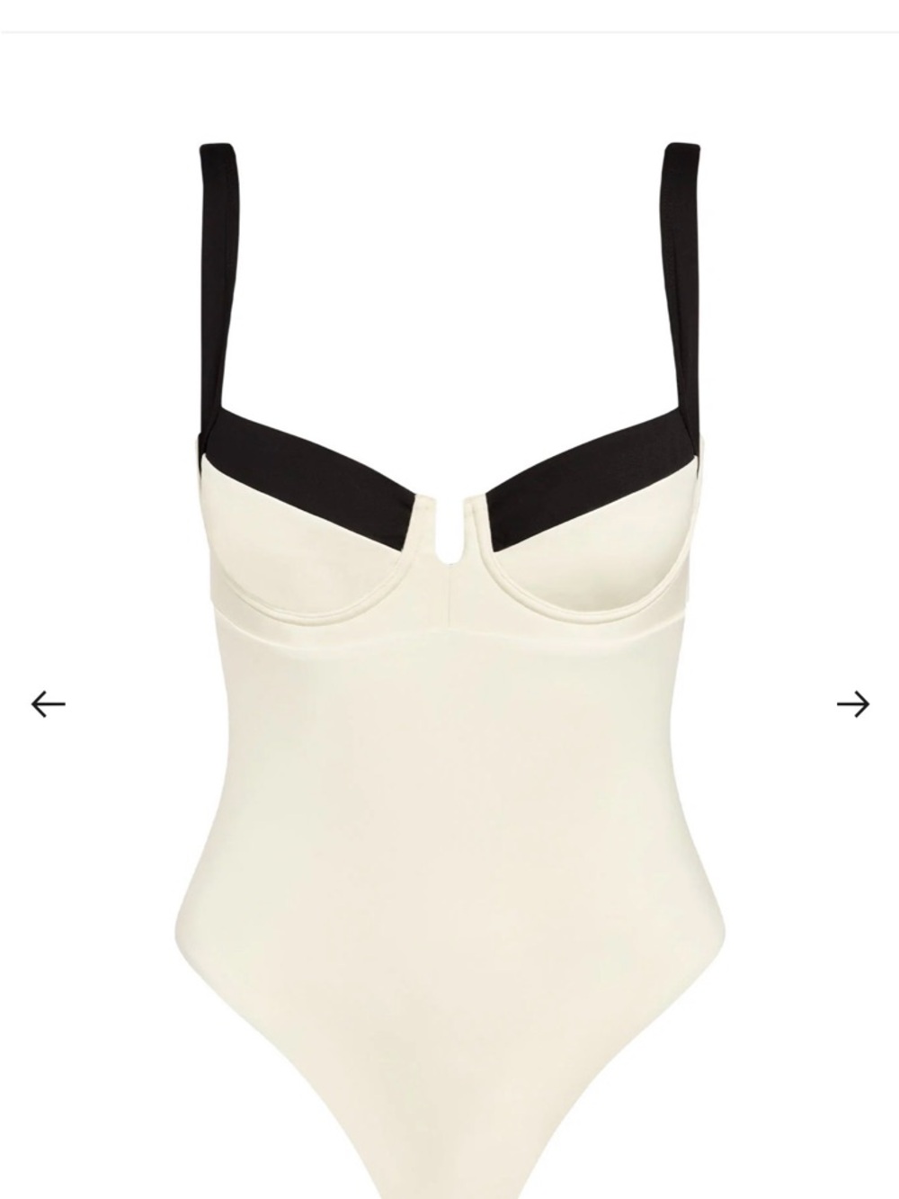 Monday Swimwear Clovelly One Piece-Tone Underwire Bodysuit - Ivory and Black